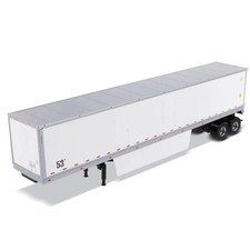 53' Dry Cargo Van Trailer White Transport Series 1/50 Diecast Model 91021
