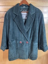VTG Sawyer Of Napa Double Breasted Suede Leather Coat Size M Thermolite Insulate
