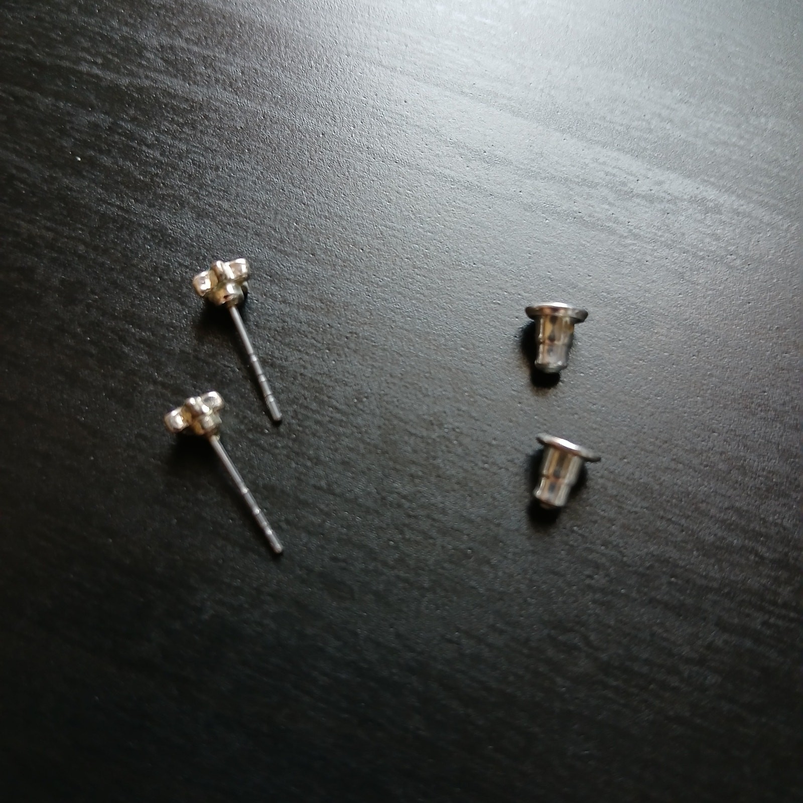 Tiny Silver Star Aqua Blue Gem Stud Earrings 1/8 … - image 3