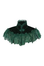Green Velvet  Lace Capelet Capelette Gothic Victorian Vampire Witchy Medieval