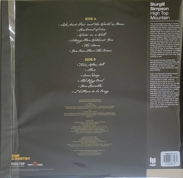Sturgill Simpson – High Top Mountain, VMP-Country, Limited Coke Bottle Clear LP! - Bild 2 von 4