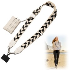 Cell Phone Lanyard Crossbody,Adjustable Cell Phone Strap with Wristlet,Clip a...