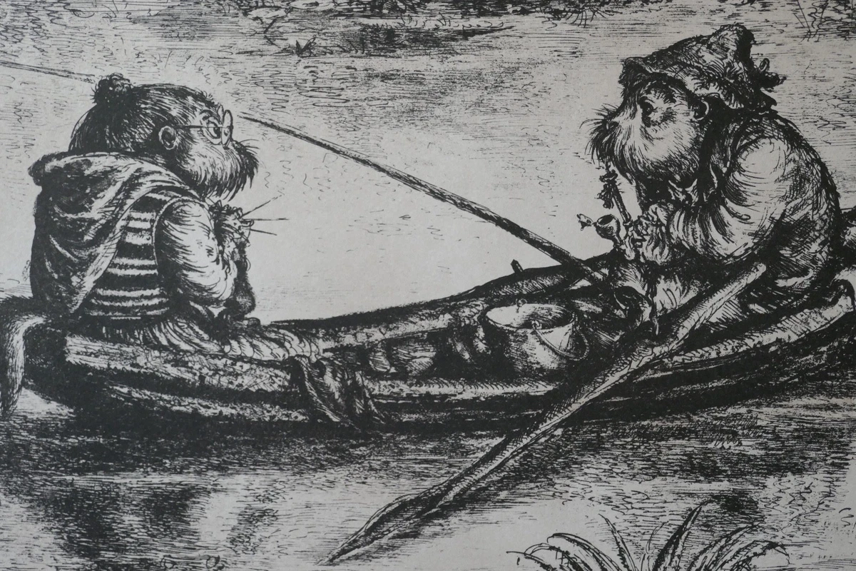 A. Paul Weber, Lithographie 1959, signiert, Otti und Ottchen