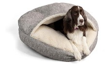 Snoozer Cozy Indoor Dog Bed With Cover Cave Merlin Linen LG