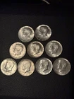 1964 Kennedy Half Dollars 9 Each 90% Silver-Circulated Light. Priced Below Melt!
