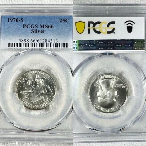 1976 S 25C PCGS MS 66 (1776-1976 Bicentennial Quarter) 40% Silver - Washington