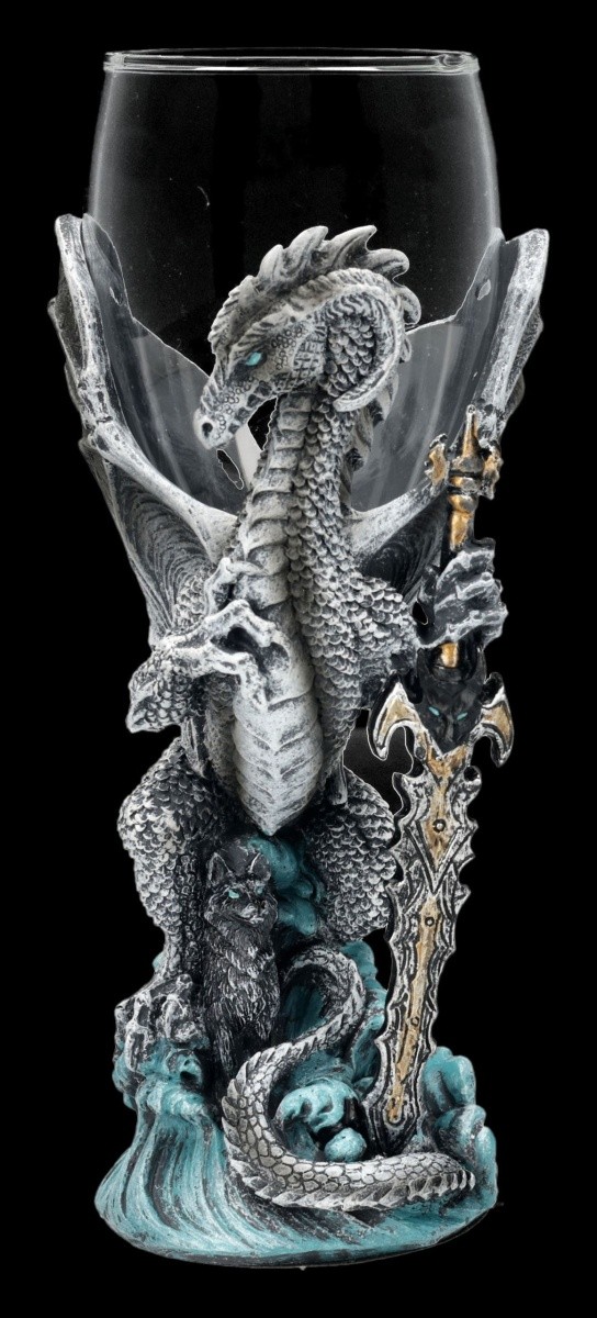 Dragon Goblet Omegablade – Fantasy Dragon Wolf Gothic Decor Wine Goblet - 150 ml