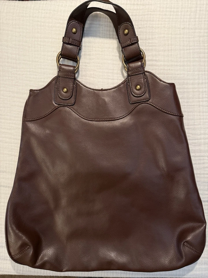 Bolso de Hombro New York & Company Marrón Naranja Boho Bordado Tachonado Foto 2 de 4