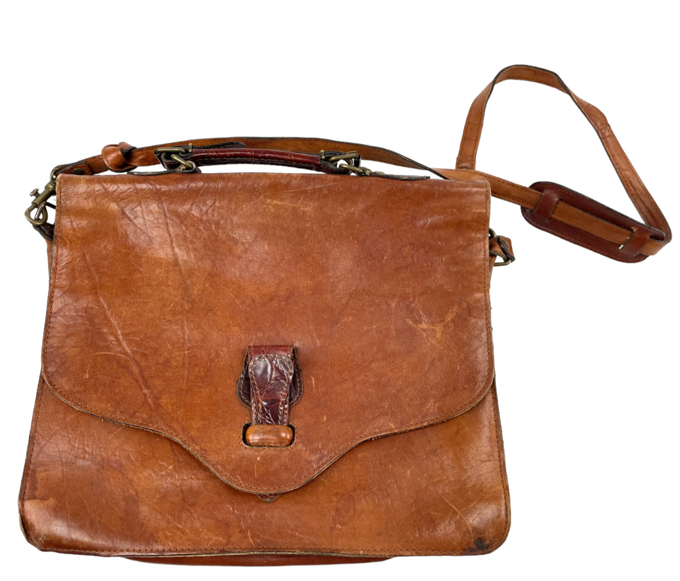 Vintage Italian leather messenger bag made in Florenc… Gem