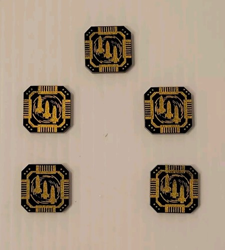 Star Wars X-Wing Munizioni Acriliche Nero Oro Marcatore Gettone Promo Set di 5 - Foto 1 di 2