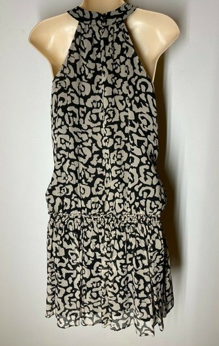 INC International Concepts Black/Tan Embellished Halter Silk Dress NWT Sz.8 - Picture 3 of 3