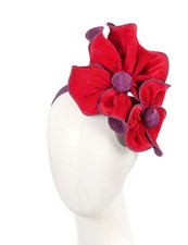 Red  Purple autumn  winter racing fascinator by Max Alexander 100 AU Seller