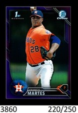 1-2016 BOWMAN CHROME PURPLE REFRACTOR FRANCIS MARTES ASTROS /250 QTY