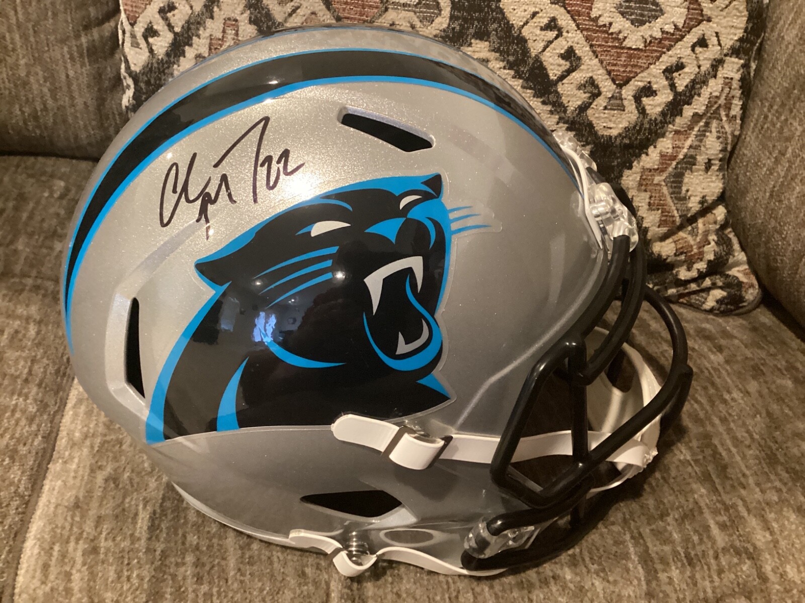 Christian McCaffrey Autographed Signed Carolina Panthers Authentic Full Size BAS 