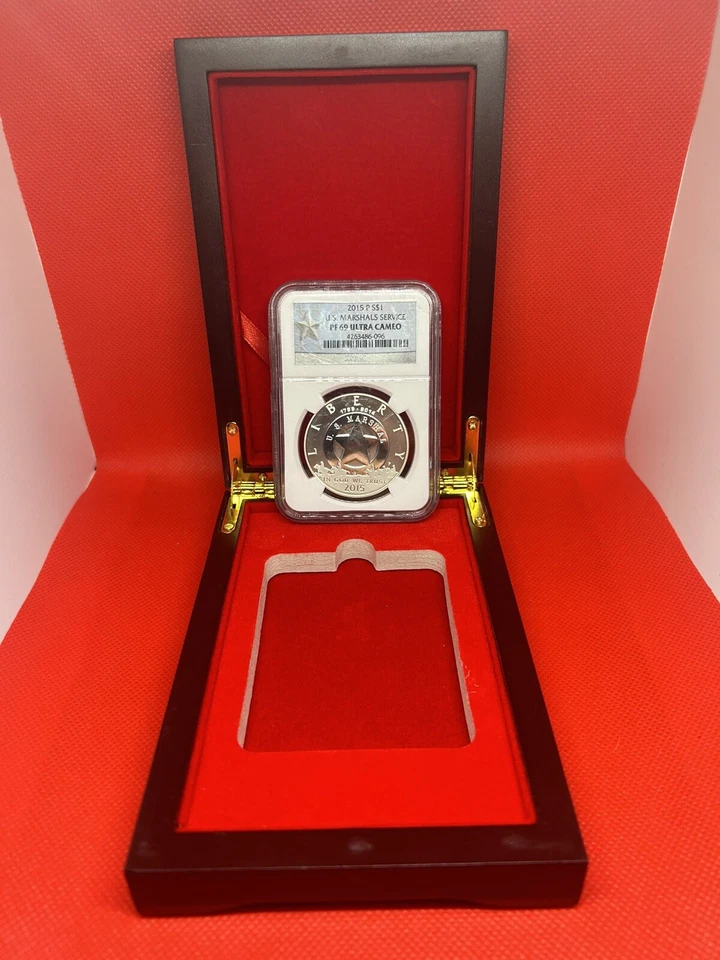 2015-P $1 US Marshals Service Of 69 Ultra Cam NGC In A Wooden Display Case 🇺🇸✨ - Image 3 of 4