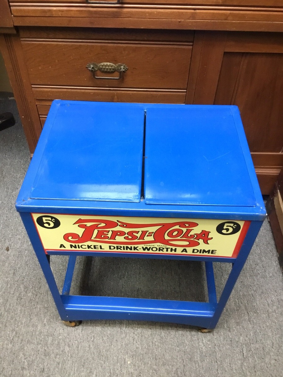 Rare Vintage Pepsi Cola Salesman Sample Double Dot Ice Chest