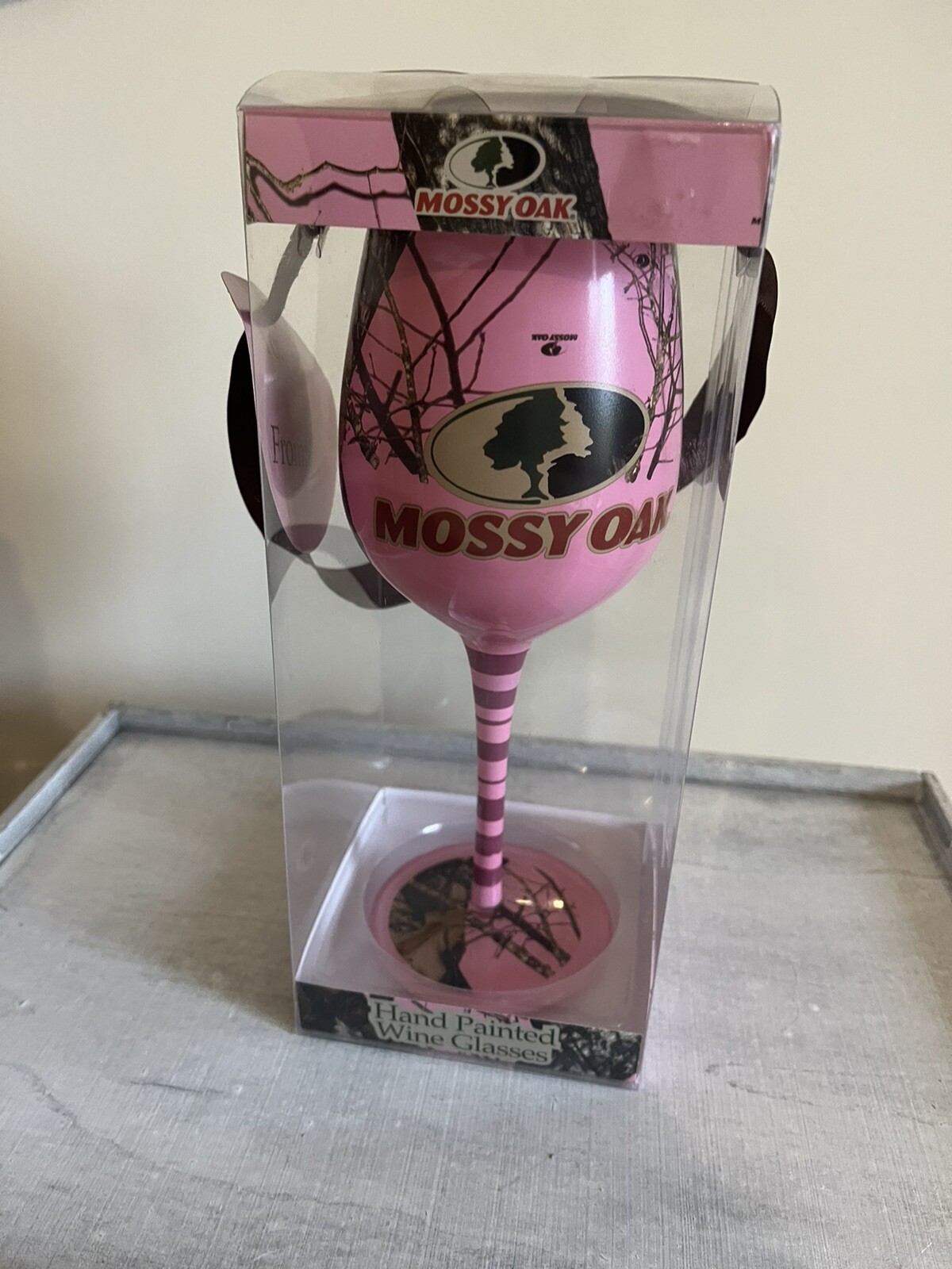 Mossy Oak Camo 15oz Stemless Wine Glass