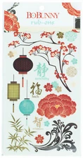BoBunny Adhesive Rub-Ons Serenity Set 4.75" x 8" Sheet