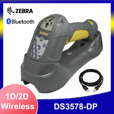 Symbol Zebra DS3578-DP Wireless Bluetooth 2D Handheld Barcode Scanner USB Kit