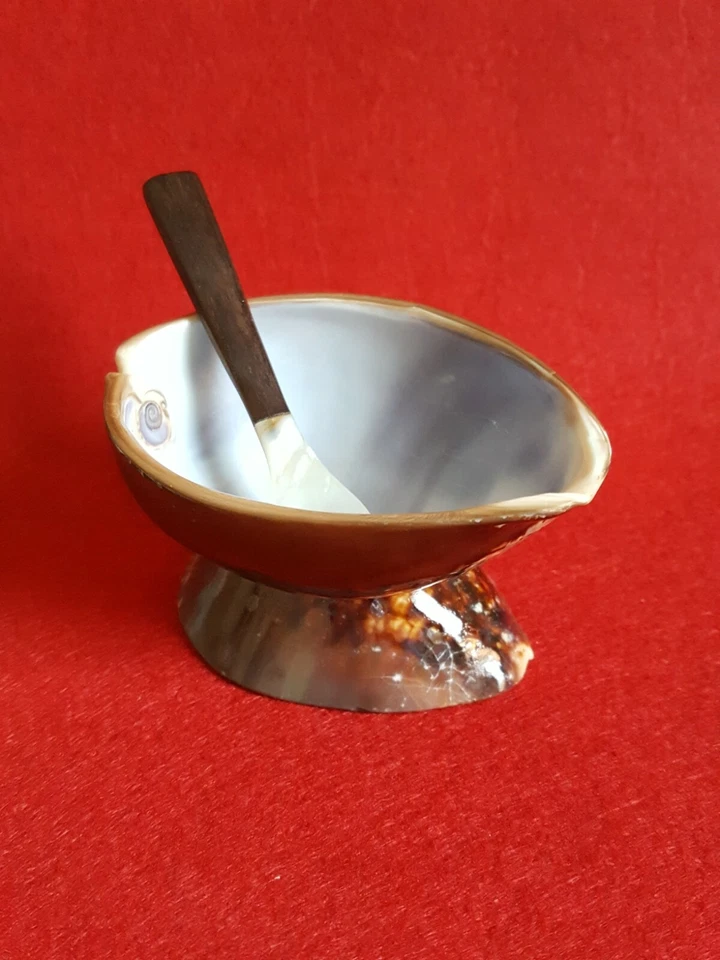 Juego - Cuchara Cuchara Abulón Madreperla Mini Mango Madera Caviar Servir Foto 3 de 4