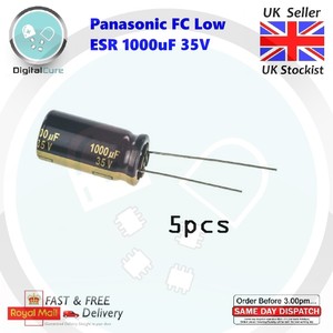 5x Panasonic Fc 1000uf 35 V Bas Esr Condensateur 105 C 12 5 X 25 Mm Quad Esc Fpv Ebay