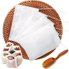 200Pcs Disposable Tea Bags for Loose Leaf Tea, Tea Filter Bags with Free Tea Spo