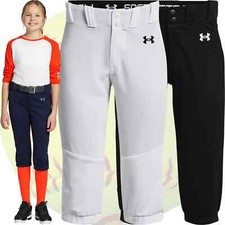 Under Armour Girls Softball Baseball Pants - White, Black or Navy Blue 1375667