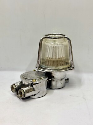 Vintage geripptes Glas EOW Aluminium Schott Pfostenmontage Leuchte - DDR 5er Set