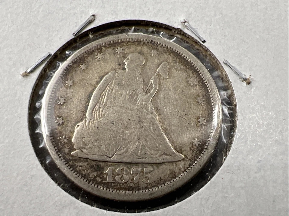 1875 S 20c US Seated Liberty Twenty Cent Piece Choice VF Very Fine Toner Reverse - Image 2 of 4