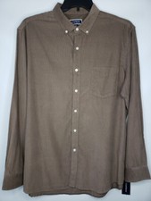 Club Room Long-Sleeve Solid Cotton Shirt Ash XL  A2