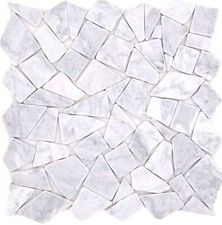 Mosaico Pietra Naturale Pezzi Marmo Bianco Carrara Optik Pavimento Rivestimento