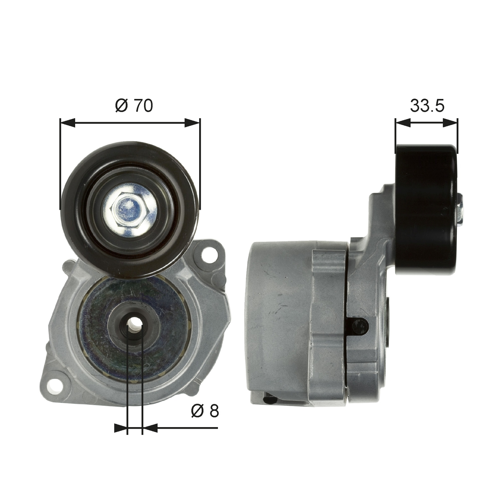 Multi-ribbed V-belt tensioner T39102 GATES for HONDA ACCORD VII FR-V CR-V Mk II - Image 6