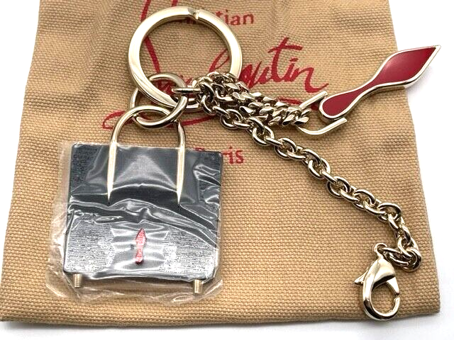 Christian Louboutin Keyring Keychain Black Red Box and cloth
