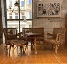 Sitzgruppe aus Rattan | 20/30er Jahre | Sachsen | vom Korbmacher überarbeitet