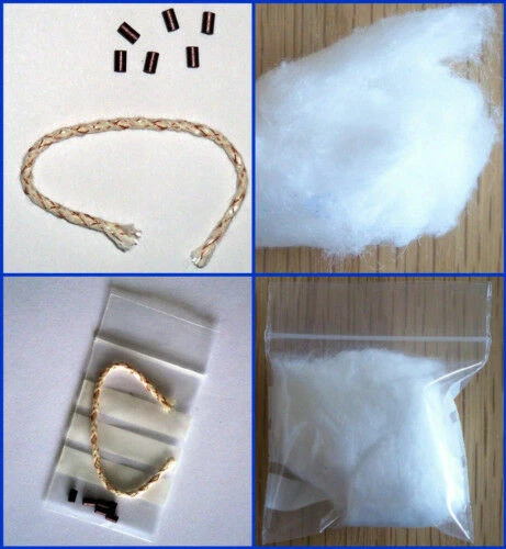 Petrol Lighter Repair Service Kit Wick Flints & High Absorbency Natural Wadding