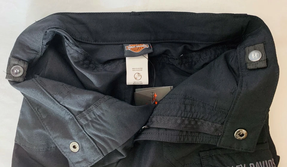 Harley Davidson® Boys Zip off Microfiber Black Cargo Pants Adjustable Waistline - Image 4 of 4