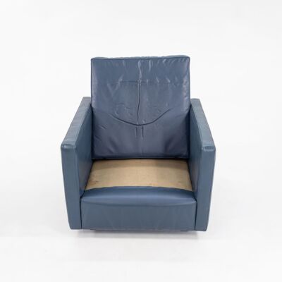 1980s Charles Pfister for Knoll Club Lounge Chair Navy Blue