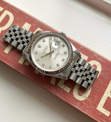Rolex vintage 腕時計　80s 90s Vintage Rolex Datejust Ref 16030 Automatic 80s Silver Linen