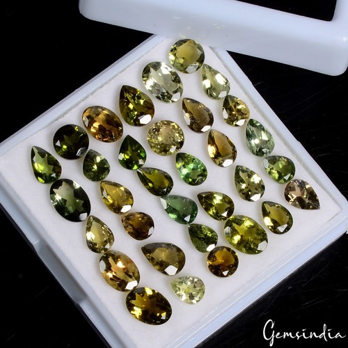17.40 Ct Natural Untreated Tourmaline Pear Cut Faceted Loose Gemstone Lot 33 Pcs - Picture 3 of 5