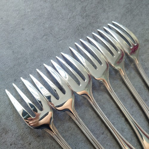 Christofle Perles 12pcs Silverplate Flatware Cake Fork Coffee Spoon Excellent - Picture 19 of 20