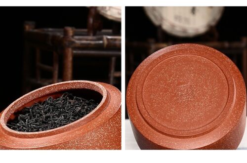 Sealed Tea Canister For Loose Tea Real Yixing Zisha Purple Clay Tea Jar With Lid - Picture 3 of 12