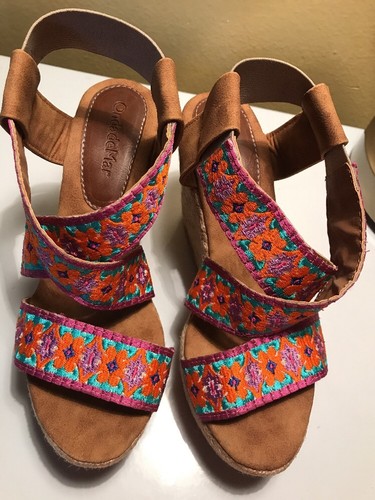 ONDADEMAR IMBU EMBELLISHED ESPADRILLE WEDGE SANDALS NWOB SZ US 5.5 EU 36 - Picture 2 of 8