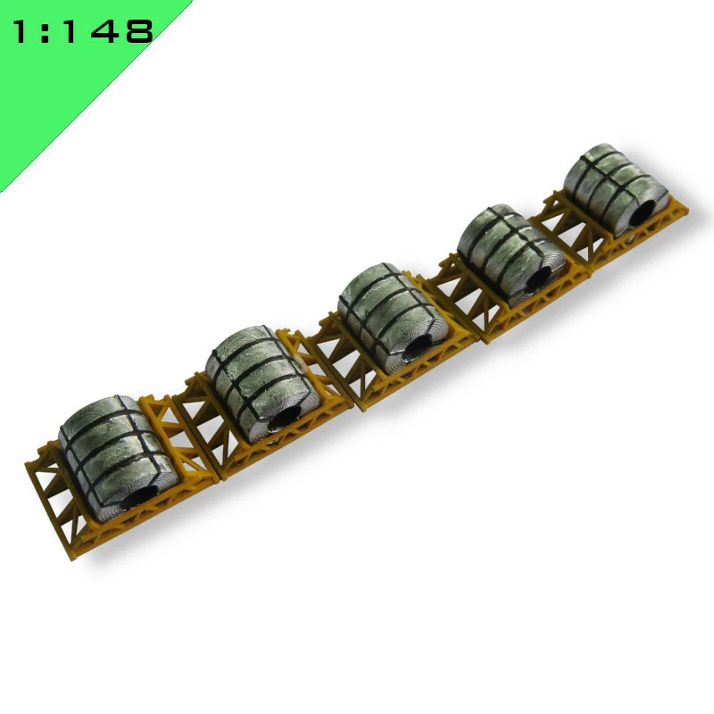 5 x 3D Printed STEEL COIL LOADS IN CRADLE 1:148, N scale Model Miniature Scenery - Image 2 of 4