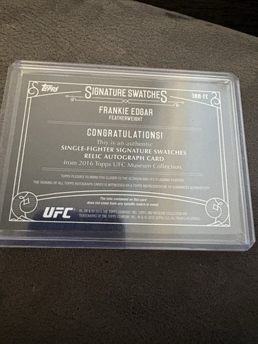 2016 Topps Museum Collection Signature Swatches Frankie Edgar /49 UFC MMA - Picture 2 of 3