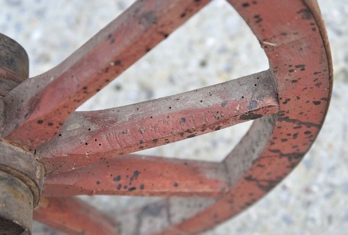 4x small vintage old wooden cart wagon wheels wheel 40.5 cm / 35.5 cm - Picture 5 of 14