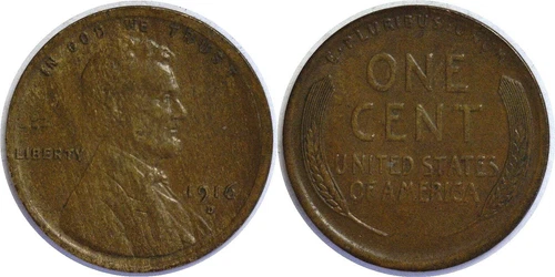 1916-D 1C Lincoln Wheat Cent XF