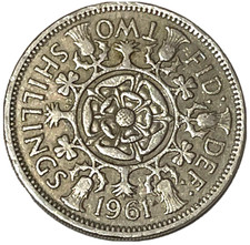 1961 Great Britain Florin Queen Elizabeth Two Shillings World Coin Lot B1-93