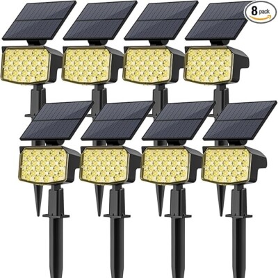 Solar Outdoor Garden Lamp MinPea (8 Pack) Warm White Pathway Driveway Light LED