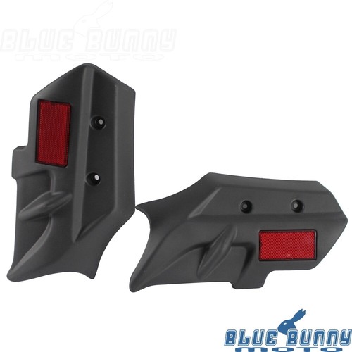 2X ABS Black Front Fork Guard Universal For Kawasaki Versys650 KLE650 2011-2017 - Picture 7 of 7
