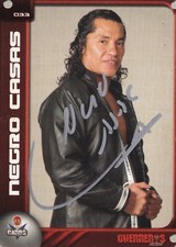 NEGRO CASAS AUTO'D SIGNED 2006 GUERREROS CARD #33 CMLL NJPW AAA LUCHA LIBRE RARE